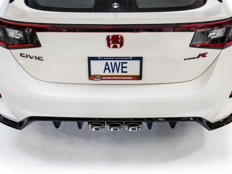 AWE Tuning 3020-52287 FITS 2023 Honda Civic Type R FL5 Track Edition Exhaust w/ Triple Chrome Silver Tips