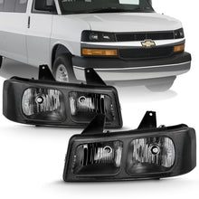 Load image into Gallery viewer, ANZO 111474 FITS: 2003-2017 Chevy Express Crystal Headlight Black