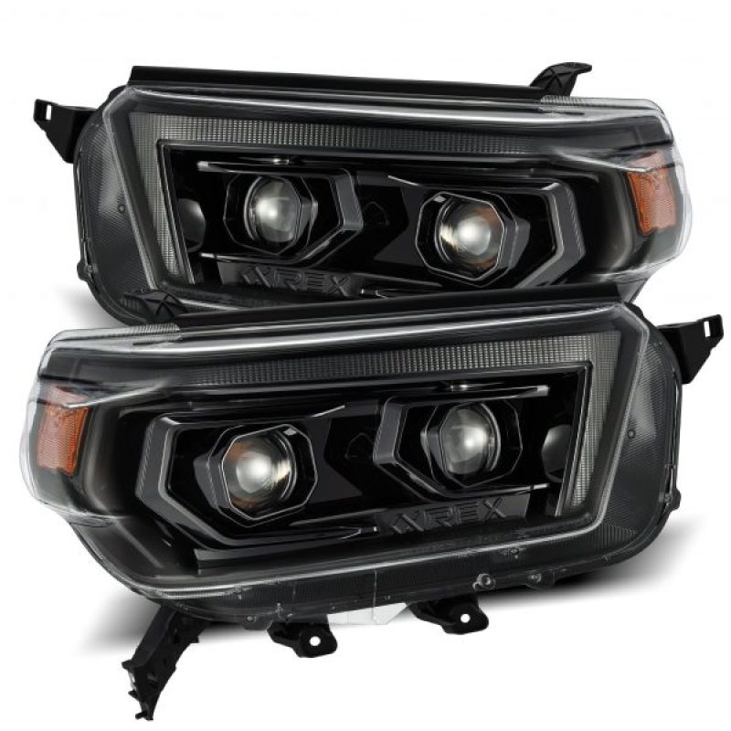 AlphaRex 880756 - 10-13 Toyota 4Runner LUXX LED Proj Headlights Plank Style Alpha Black w/Seq Signal/DRL