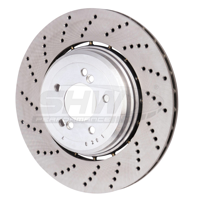 SHW Performance BRL48071 -  -SHW 06-10 BMW M5 5.0L Left Rear Cross-Drilled Lightweight Brake Rotor