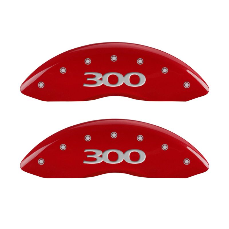 MGP 32016S300RD - 4 Caliper Covers Engraved Front & Rear 300 Red finish silver ch