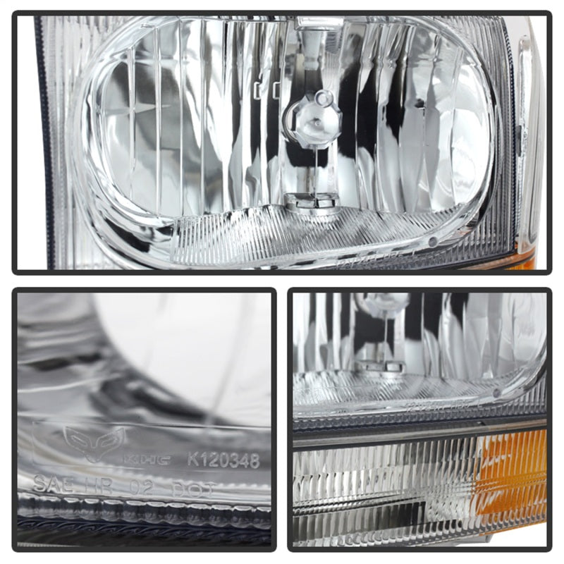 SPYDER 9025419 FITS 9025419 - Xtune Ford F250/350/450 Superduty 99-04 Crystal Headlights w/ Bumper Lights HD-JH-FF25099-AM-C