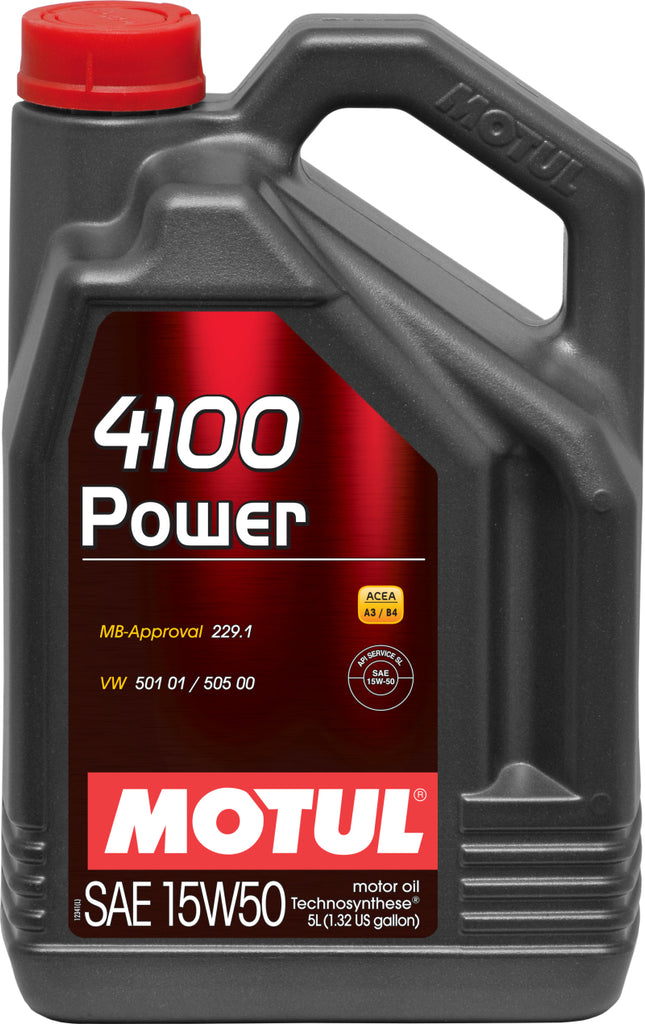Motul 100273 FITS 5L Engine Oil 4100 POWER 15W50VW 505 00 501 01MB 229.1