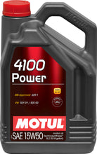 Load image into Gallery viewer, Motul 100273 FITS 5L Engine Oil 4100 POWER 15W50VW 505 00 501 01MB 229.1
