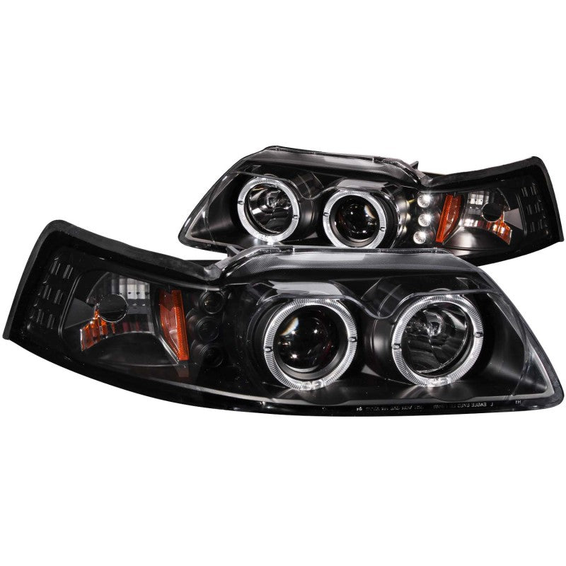 ANZO - [product_sku] - ANZO 1999-2004 Ford Mustang Projector Headlights Black G2 (Dual Projector) - Fastmodz