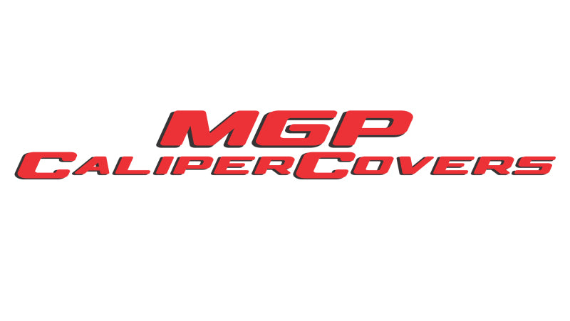 MGP 14252SBOWRD - 4 Caliper Covers Engraved F & R Bowtie Red Finish Silver Char 2019 Chevrolet Silverado 1500