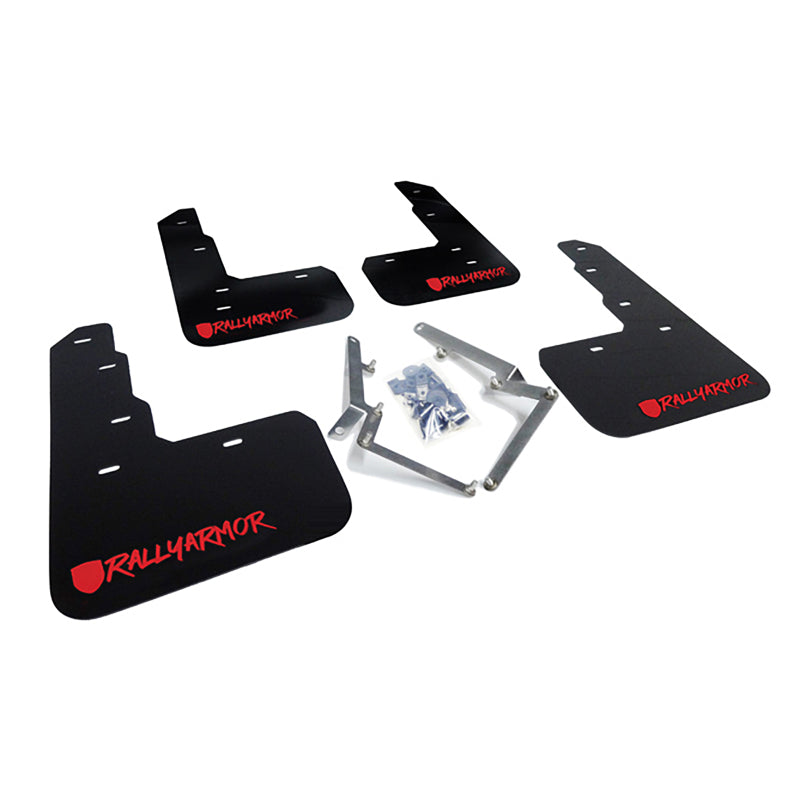 Rally Armor MF47-UR-BLK/RD-X FITS: 17-18 Honda Civic Type R (Type R Only) UR Black Mud Flap w/ Red Logo and Altered Font