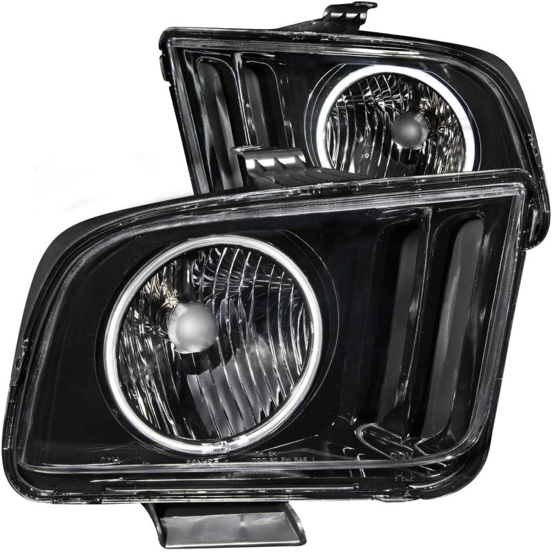 ANZO 121033 FITS: 2005-2009 Ford Mustang Crystal Headlights w/ Halo Black (CCFL)