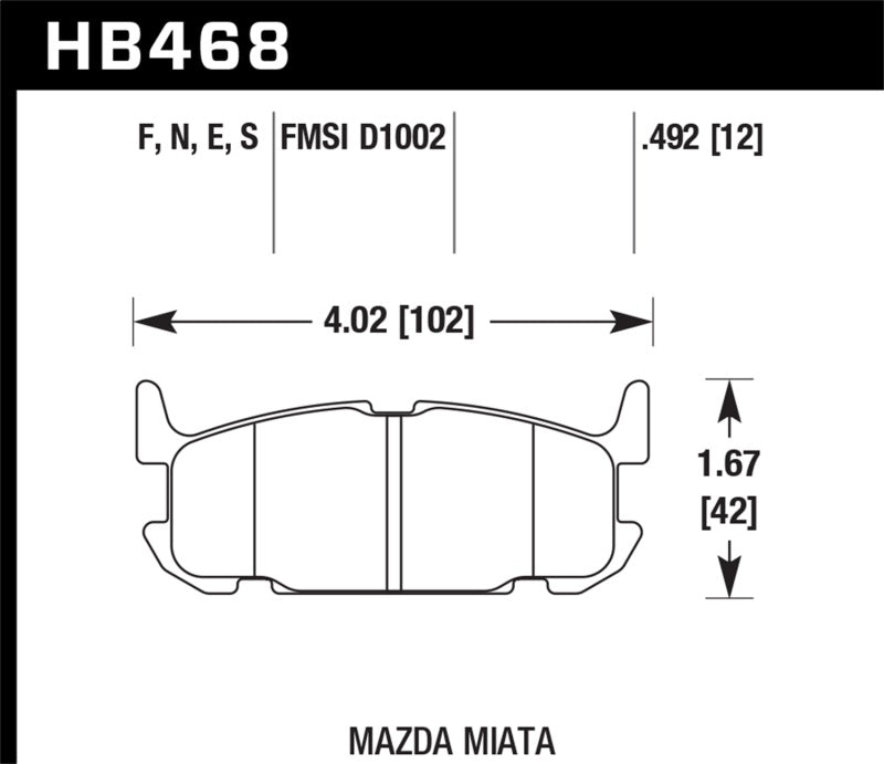 Hawk 03-05 Miata w/ Sport Suspension HPS Street Rear Brake Pads (D1002) - free shipping - Fastmodz