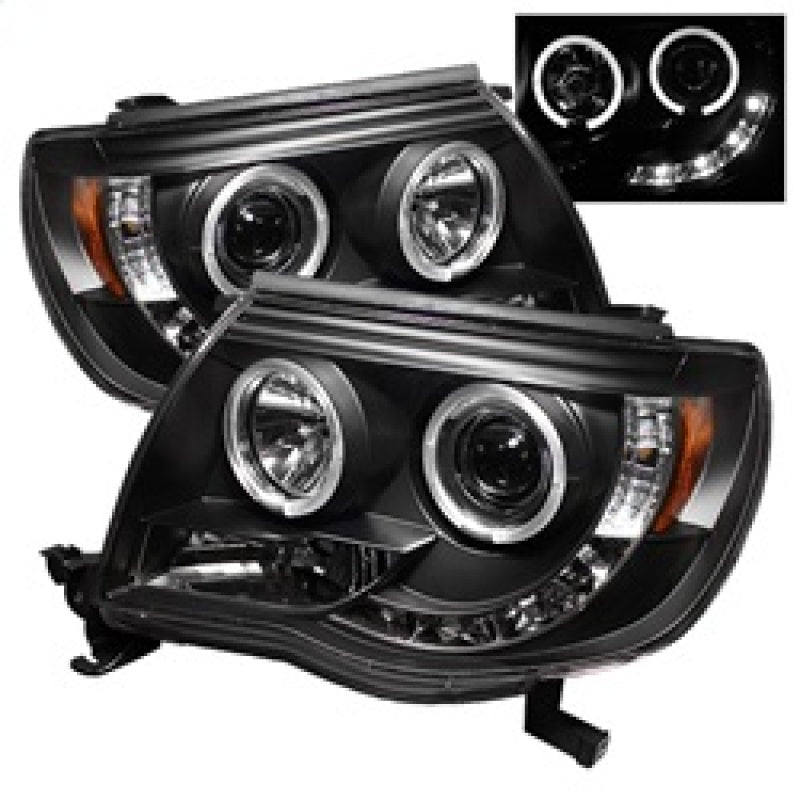 SPYDER 5011916 - Spyder Toyota Tacoma 05-11 Projector Headlights LED Halo LED Black High H1 Low H1 PRO-YD-TT05-HL-BK