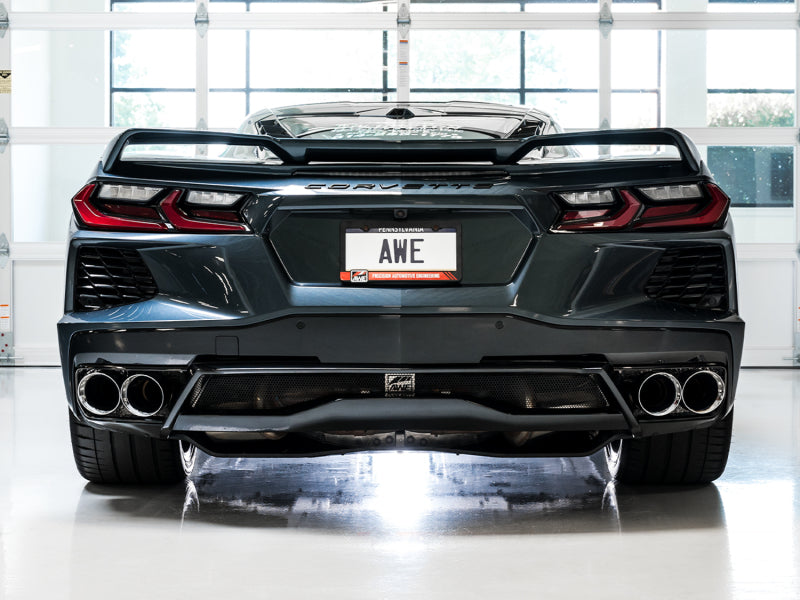 AWE Tuning 3015-42151 FITS 2020 Chevrolet Corvette (C8) Touring Edition Exhaust - Quad Chrome Silver Tips