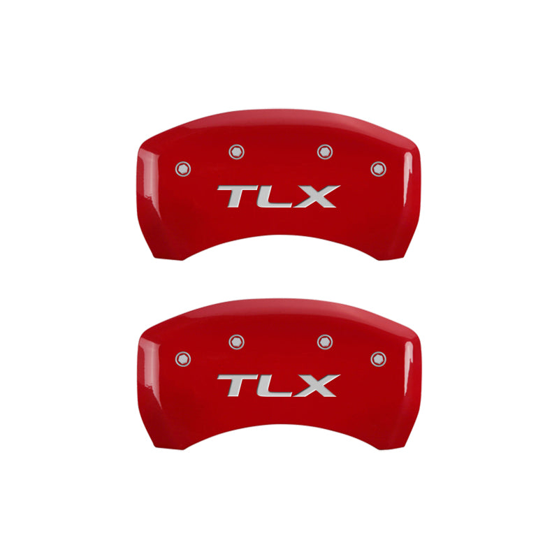 MGP 39018STLXRD - 4 Caliper Covers Engraved Front Acura Engraved Rear TLX Red finish silver ch