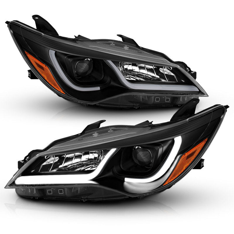 ANZO - [product_sku] - ANZO Projector Headlights With Plank Style Design Black w/Amber 15-16 Toyota Camry (4DR) - Fastmodz