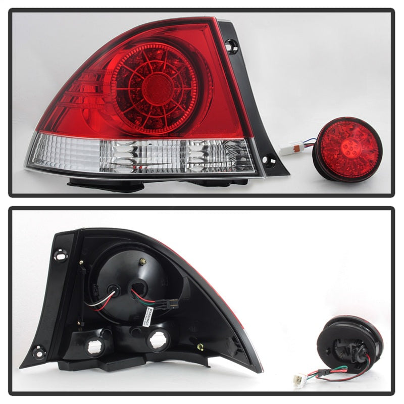 SPYDER 5085061 - Spyder 01-03 Lexus IS300 LED Tail LightsRed Clear ALT-YD-LIS300-LED-SET-RC