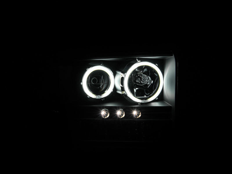 ANZO - [product_sku] - ANZO 2005-2007 Ford Excursion Projector Headlights w/ Halo Black w/ LED Strip (CCFL) 1pc - Fastmodz