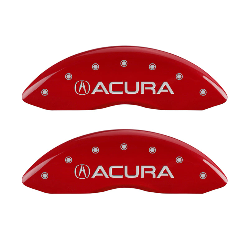 MGP 39021SMDXRD - 4 Caliper Covers Front Acura Rear MDX Red Finish Silver Characters