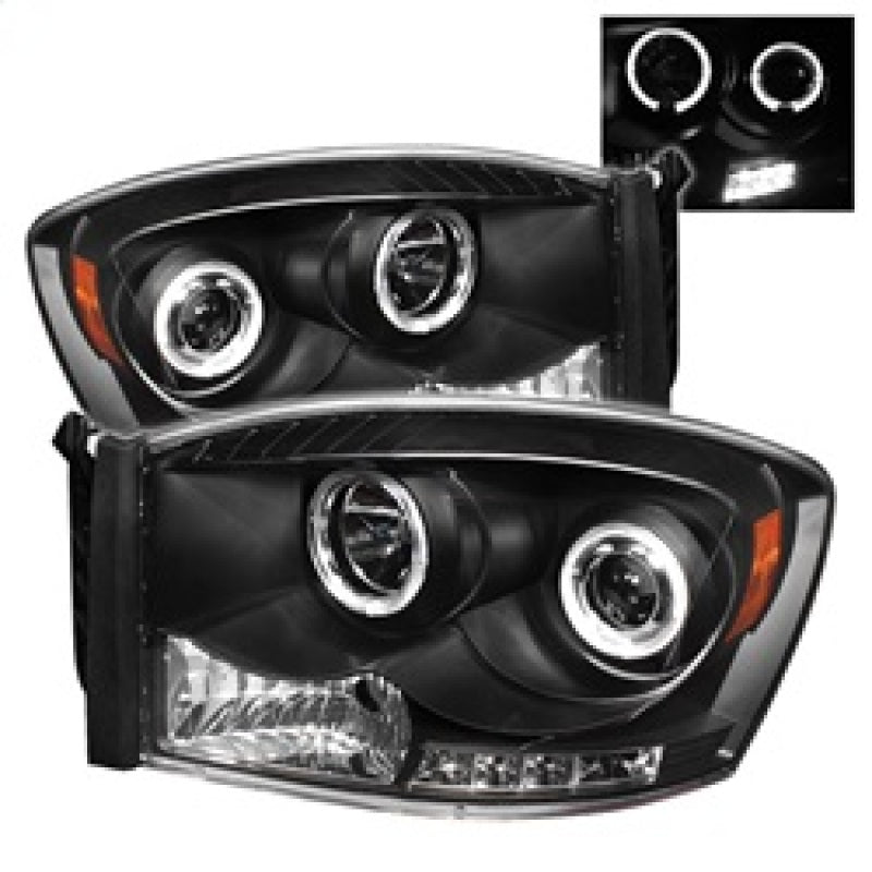 SPYDER 5010001 - Spyder Dodge Ram 1500 06-08/Ram 2500 06-09 Projector Headlights LED Halo LED Blk PRO-YD-DR06-HL-BK