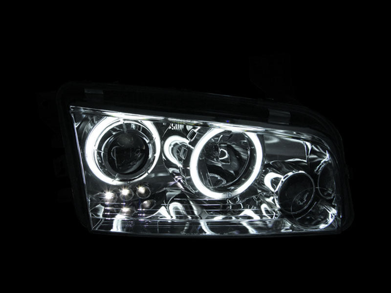 ANZO 121218 FITS: 2006-2010 Dodge Charger Projector Headlights w/ Halo Chrome (CCFL)