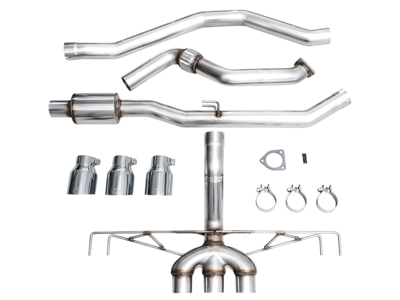 AWE Tuning 3020-52287 FITS 2023 Honda Civic Type R FL5 Track Edition Exhaust w/ Triple Chrome Silver Tips