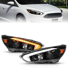 Load image into Gallery viewer, ANZO 121564 FITS 15-18 Ford Focus Projector Headlightsw/ Light Bar Switchback Black Housing