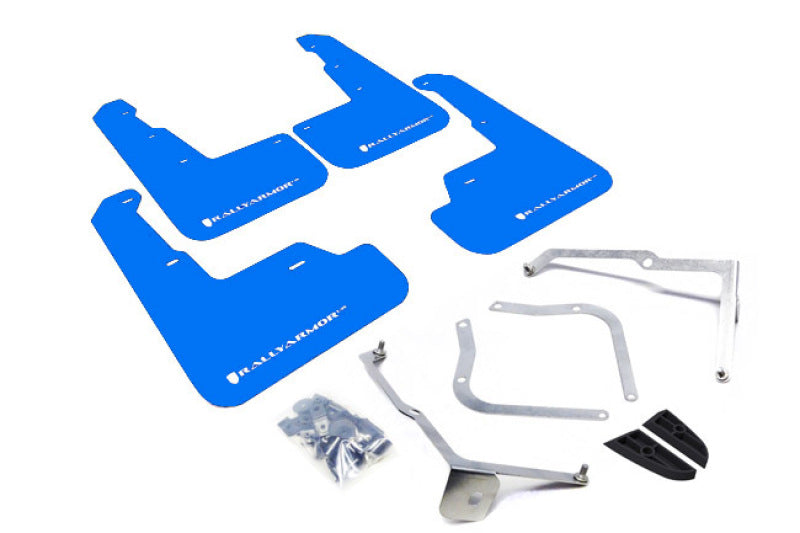 Rally Armor MF32-UR-BL/WH FITS: 15-18 Subaru WRX/STi Sedan UR Blue Mud Flap w/ White Logo