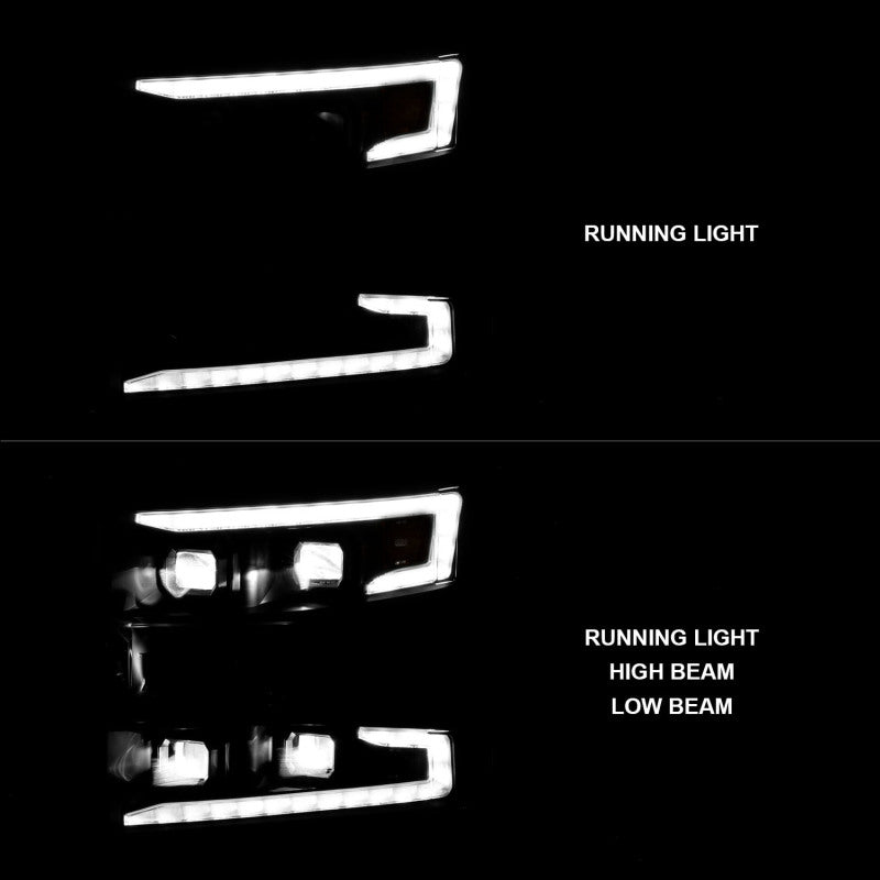 ANZO 111566-R FITS 19-22 Chevrolet Silverado 1500 LED Proj HL w/Lgt Bar SwBk Seq. Blk w/In. LightPassenger Side