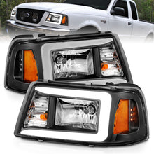 Load image into Gallery viewer, ANZO 111511 FITS: 2001-2011 Ford Ranger Crystal Headlights w/ Light Bar Black Housing
