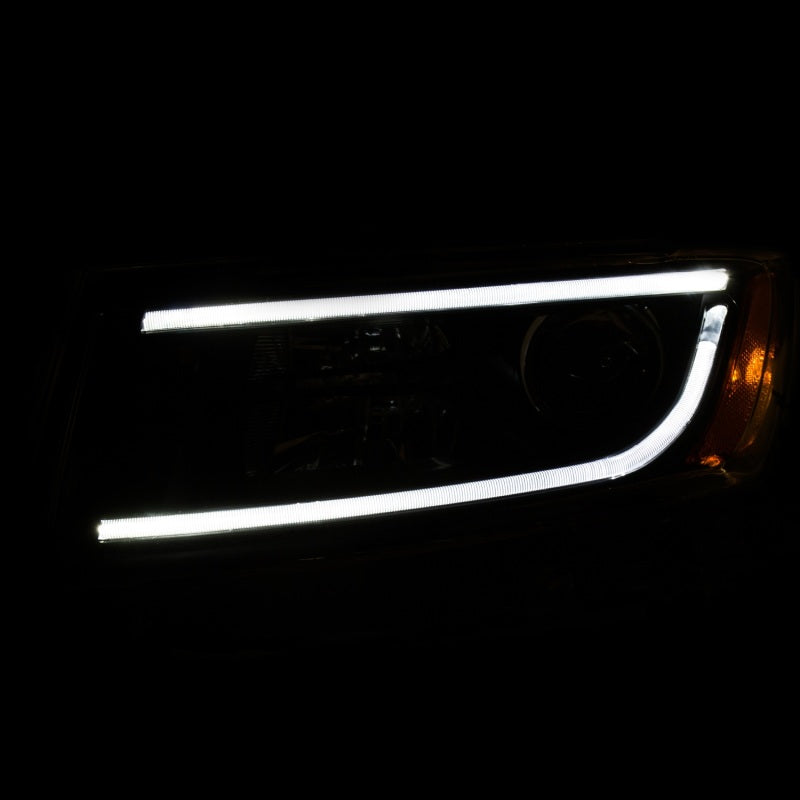 ANZO - [product_sku] - ANZO 2014-2015 Jeep Grand Cherokee Projector Headlights w/ Plank Style Design Black - Fastmodz