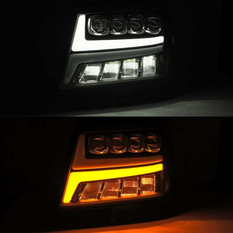 AlphaRex 880286 FITS 07-13 Chevy Avalanche NOVA LED Proj Headlights Plank Style Design Chrome w/Activ Light/DRL