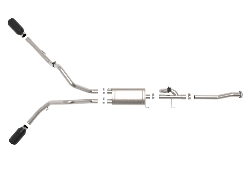 aFe 49-33123-B FITS Gemini XV 3in 304 SS Cat-Back Exhaust 15-20 Ford F-150 V6 2.7L/3.5 w/ Black Tips