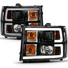 Load image into Gallery viewer, ANZO 111482 -  FITS: 2007-2013 Gmc Sierra 1500 Projector Headlight Plank Style Black w/ Clear Lens Amber