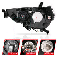 Load image into Gallery viewer, ANZO FITS: 14-18 Toyota 4 Runner Plank Style Projector Headlights Black w/ Amber