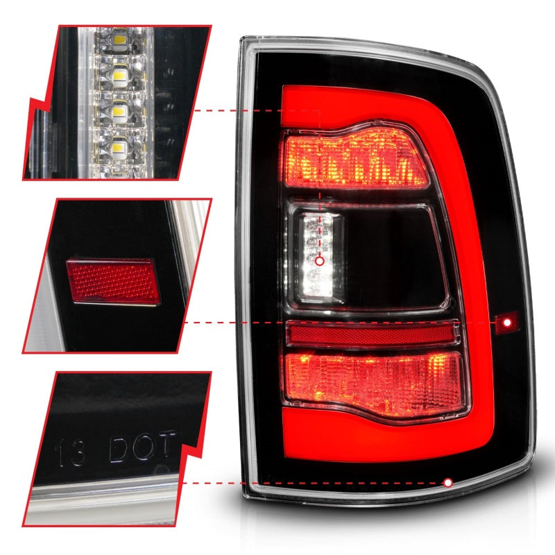 ANZO 311469 FITS 09-18 Dodge Ram 1500 Sequential LED Taillights Black