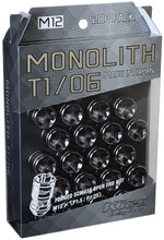 Load image into Gallery viewer, Project Kics WMN01GK - 12 x 1.5 Glorious Black T1/06 Monolith Lug Nuts 20 Pcs