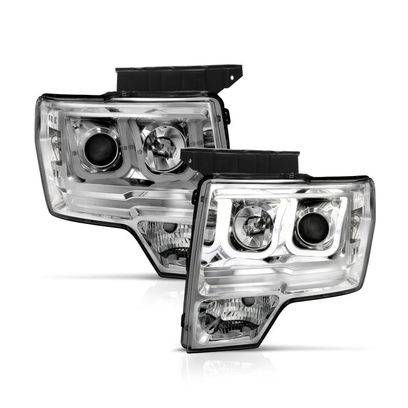 ANZO 111264 -  FITS: 2009-2014 Ford F-150 Projector Headlights w/ U-Bar Chrome