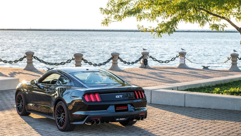 CORSA Performance 14335BLK FITS Corsa 15-16 Ford Mustang GT 5.0 3in Cat Back Exhaust Black Quad Tips (Xtreme)
