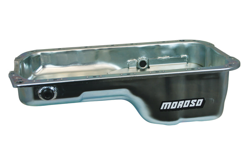 Moroso 20916 - Honda 2.2/2.3L H Series Stock (w/Oil Drainbacks) Wet Sump 4qt 5.25in Steel Oil Pan