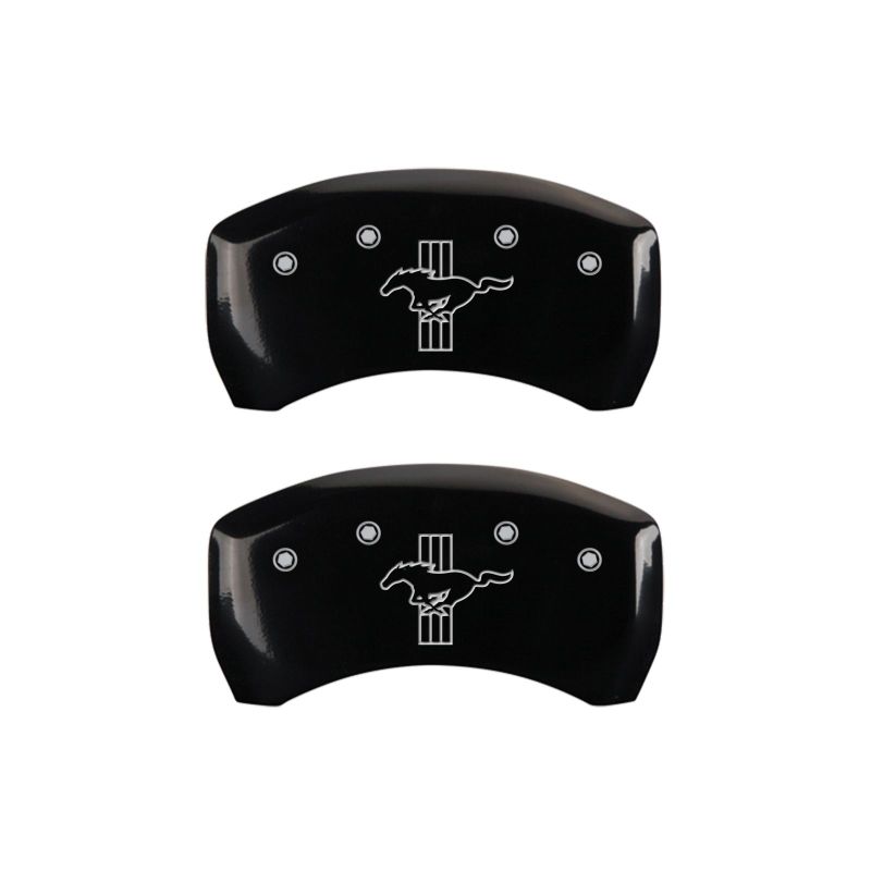 MGP 10010RGT5BK - Rear set 2 Caliper Covers Engraved Rear GT500 Shelby & Cobra Black finish silver ch