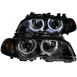ANZO 121269 FITS: 2000-2003 BMW 3 Series E46 Projector Headlights w/ Halo Black