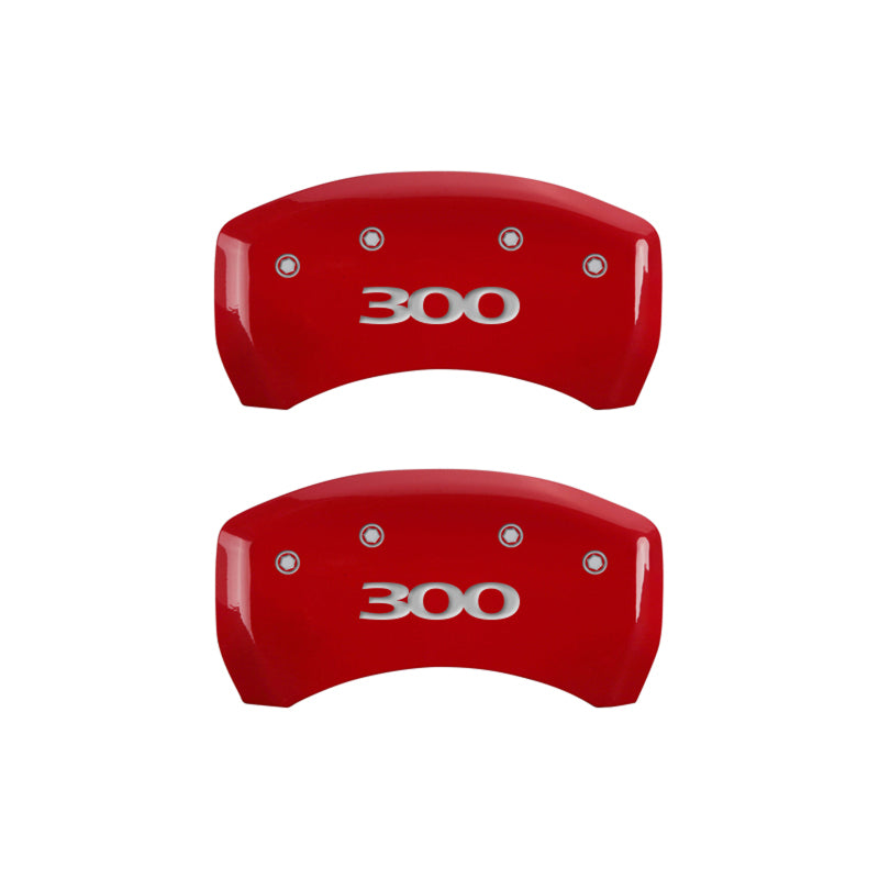 MGP 32016S300RD - 4 Caliper Covers Engraved Front & Rear 300 Red finish silver ch