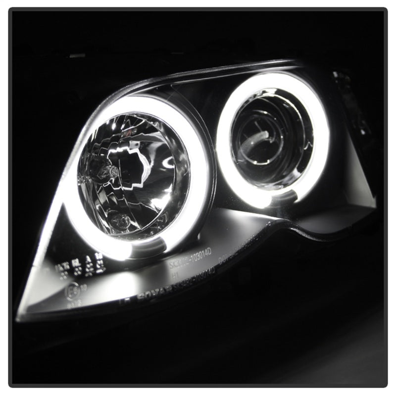 SPYDER 5042415 - Spyder BMW E46 3-Series 02-05 4DR Projector Headlights 1PC LED Halo Blk PRO-YD-BMWE4602-4D-AM-BK