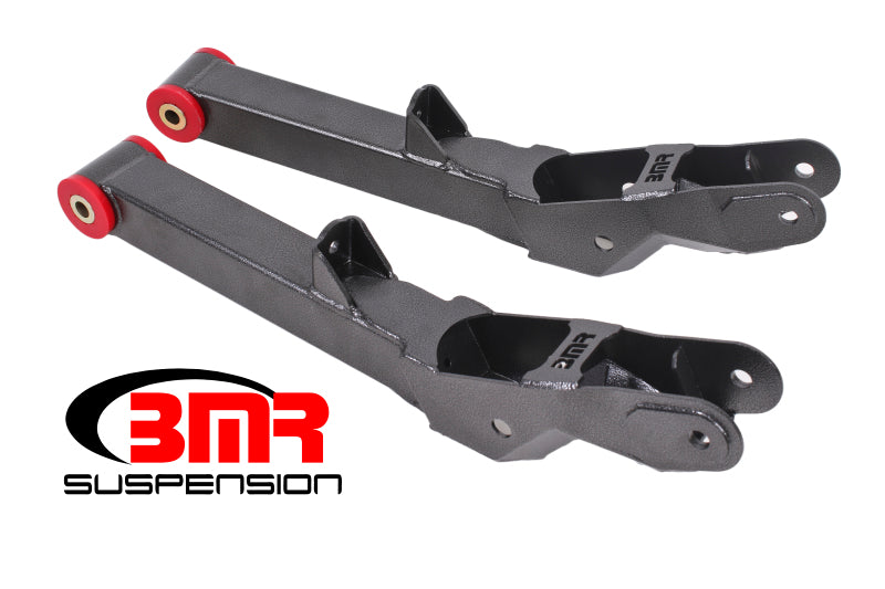 BMR Suspension TCA028H - BMR 10-15 5th Gen Camaro Rear Lower Control Arms Non-Adj. (Polyurethane) Black Hammertone