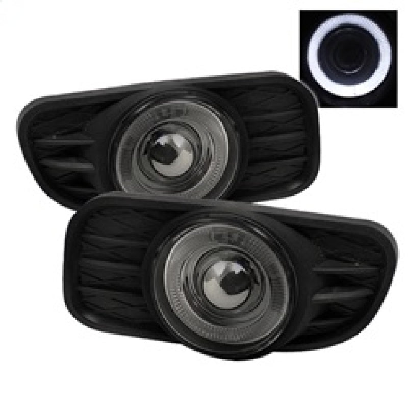 SPYDER 5021502 - Spyder Jeep Grand Cherokee 99-04 Halo Projector Fog Lights w/Switch Smoke FL-P-JGC99-HL-SM