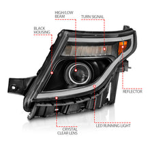 Load image into Gallery viewer, ANZO 111575 FITS 11-15 Ford Explorer (w/Factory Halogen HL Only) Projector Headlights w/Light Bar Black Housing