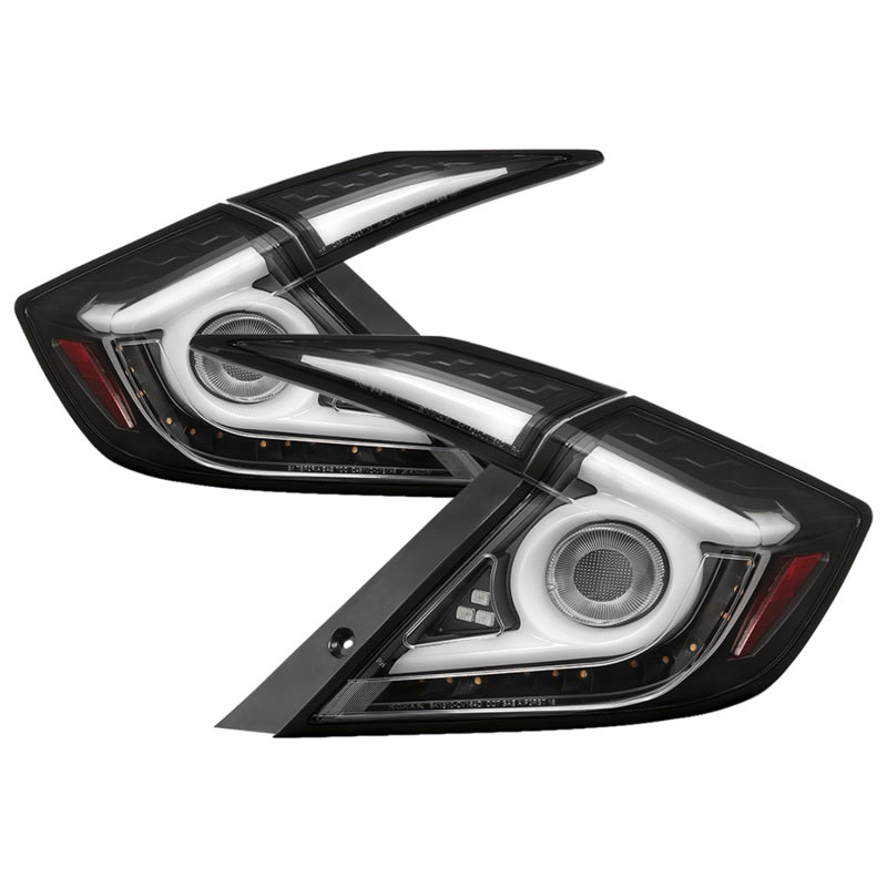 SPYDER 5086051 - Spyder 16-19 Honda Civic 4 Door Light Bar LED Tail LightsBlackALT-YD-HC164D-LB-BK