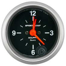 Load image into Gallery viewer, AutoMeter 3385 - Autometer Sport-Comp 2-1/16in. 12 Hour Analog Clock Gauge