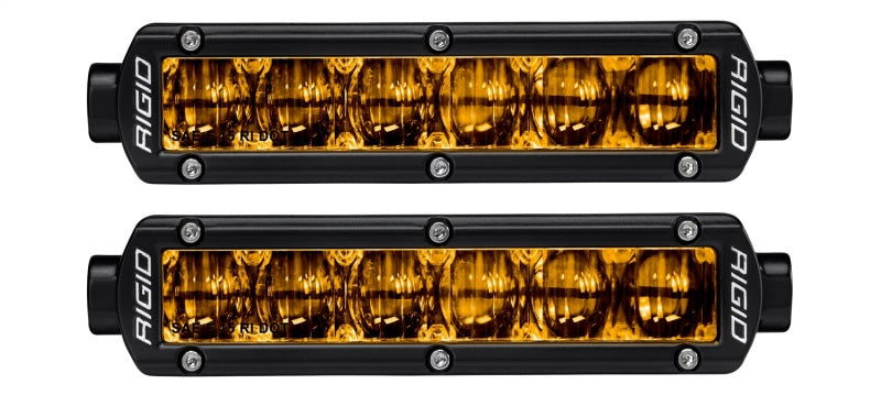 Rigid Industries 906704 FITS 6in SR-Series Pro Dot / SAE Fog Lights (Pair) - Selective Yellow
