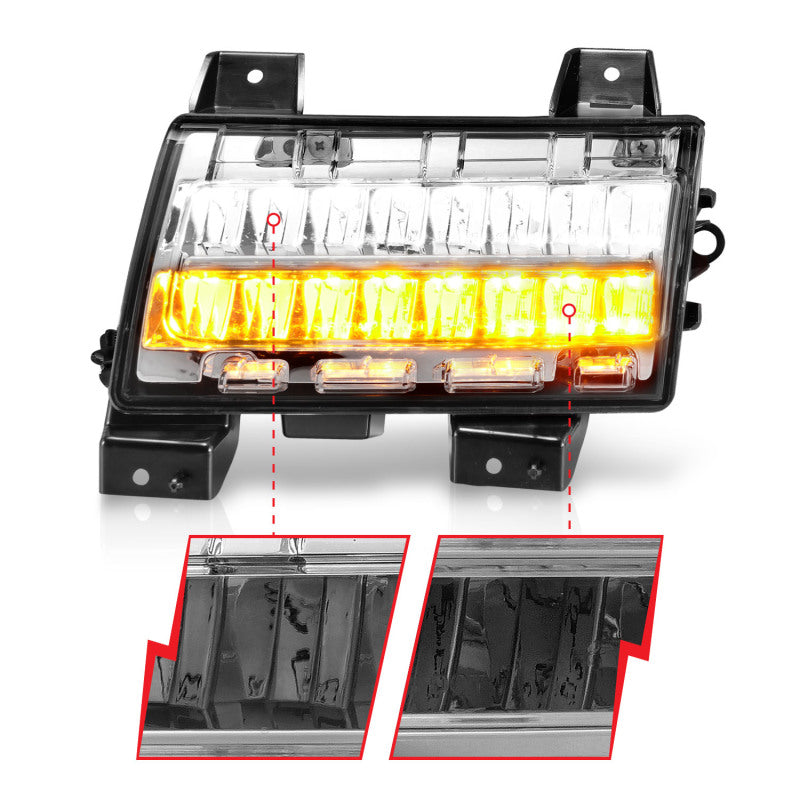 ANZO 511086 -  FITS: 2018-2021 Jeep Wrangler LED Side Markers Chrome Housing Clear Lens w/ Sequential Signal