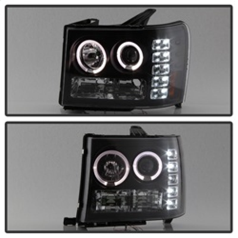 SPYDER 5010605 - Spyder GMC Sierra 1500/GMC Sierra Denali 08-13 Projector LED Halo- LED Blk PRO-YD-GS07-HL-BK
