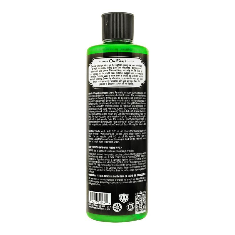 Chemical Guys CWS_110_16 - Honeydew Snow Foam Auto Wash Cleansing Shampoo16oz